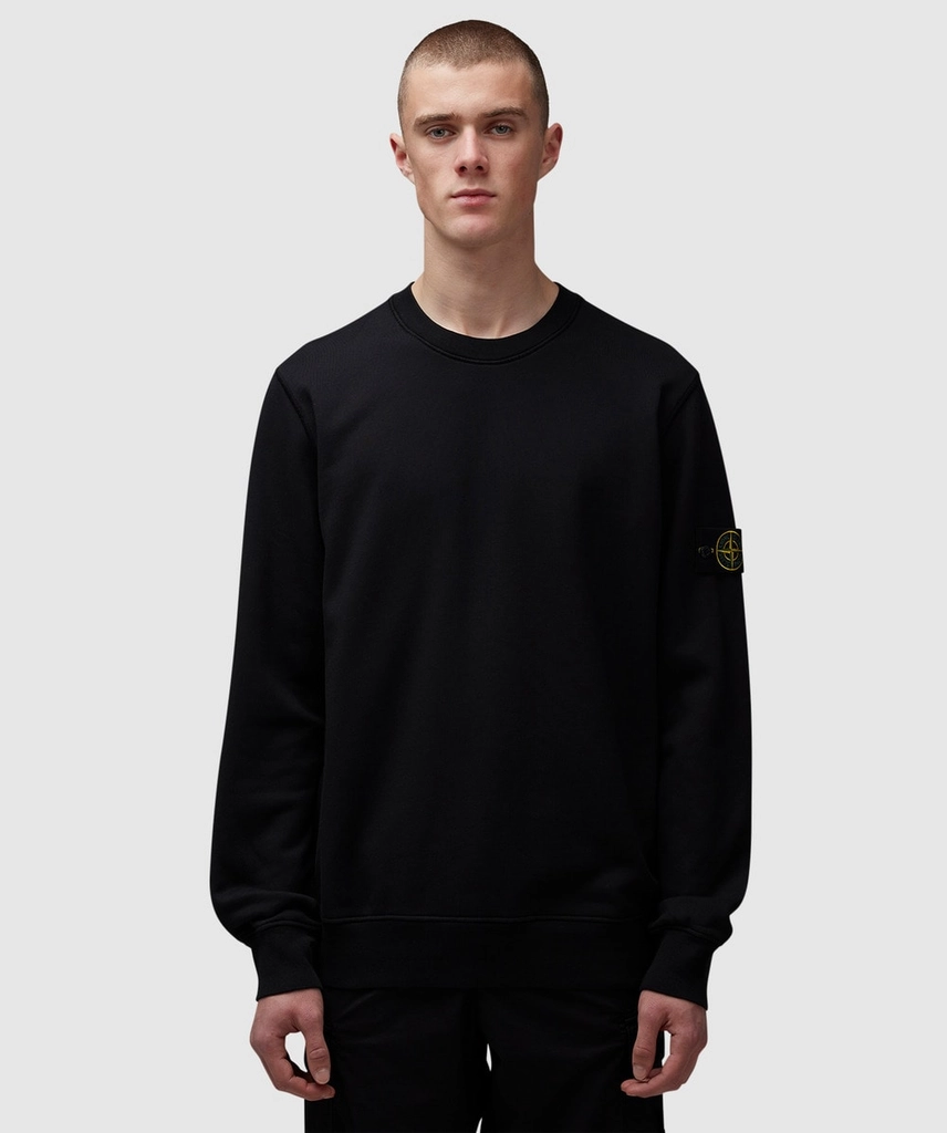 Stone Island Organic Cotton Fleece Sweatshirt (Black - Xl) - Size XL